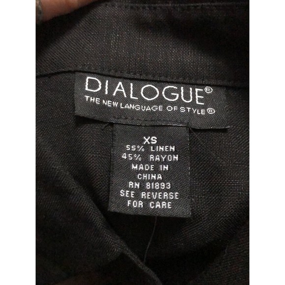 NWT Dialogue Linen Blend Shirt Tunic Dress w/Mother of Pearl Buttons, LonglineXS - Picture 9 of 9